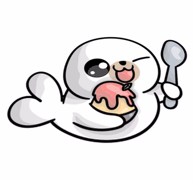 Hayvan pvc halı anime bebek fok - TenStickers