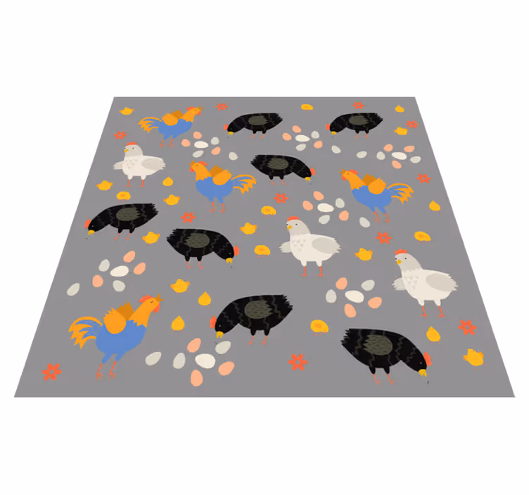 Hayvan pvc halı tavuk kafesi deseni - TenStickers