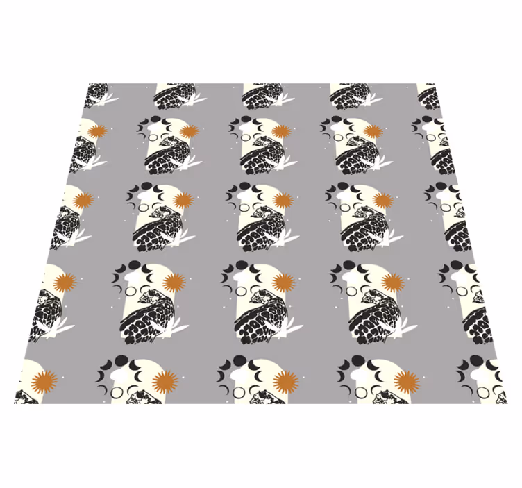 Hayvan pvc halı ay altında siyah leopar deseni - TenStickers