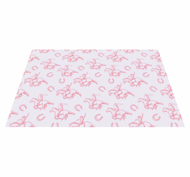 Hayvan pvc halı pembe kovboy at deseni - TenStickers