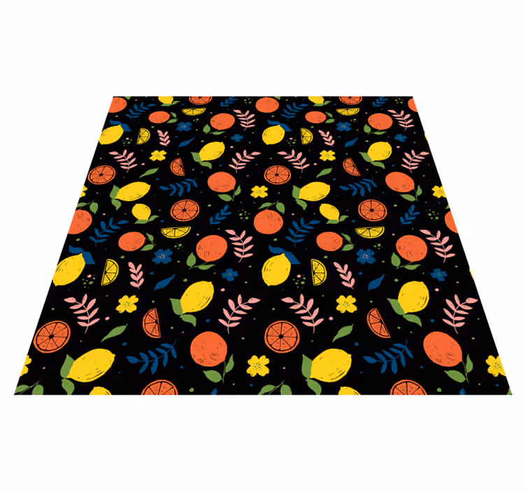Hayvan pvc halı - narenciye meyveleri ve yapraklar - TenStickers