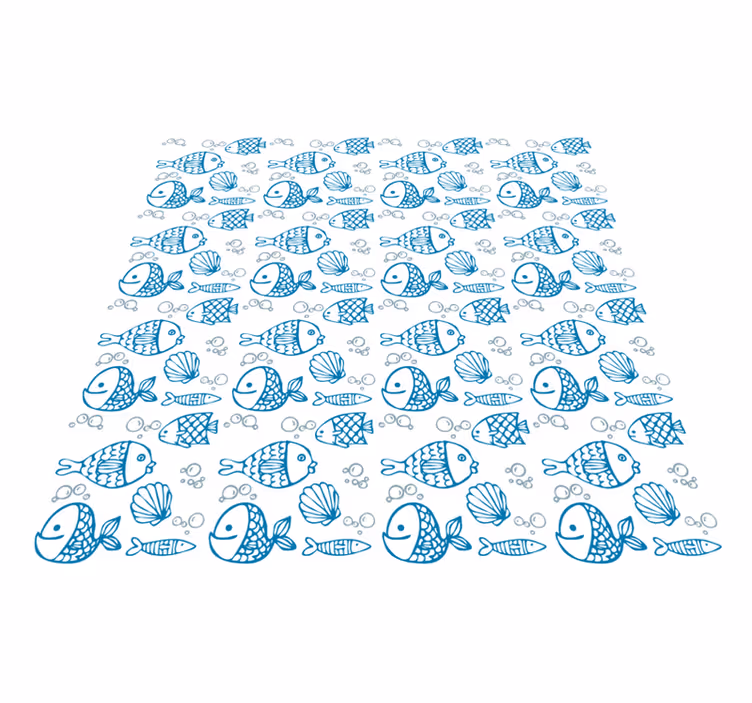 Hayvan pvc halı mavi balık desenli - TenStickers