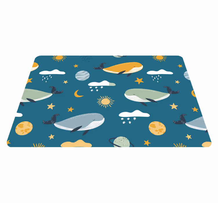 Hayvan pvc halı - trendy balina deseni - TenStickers