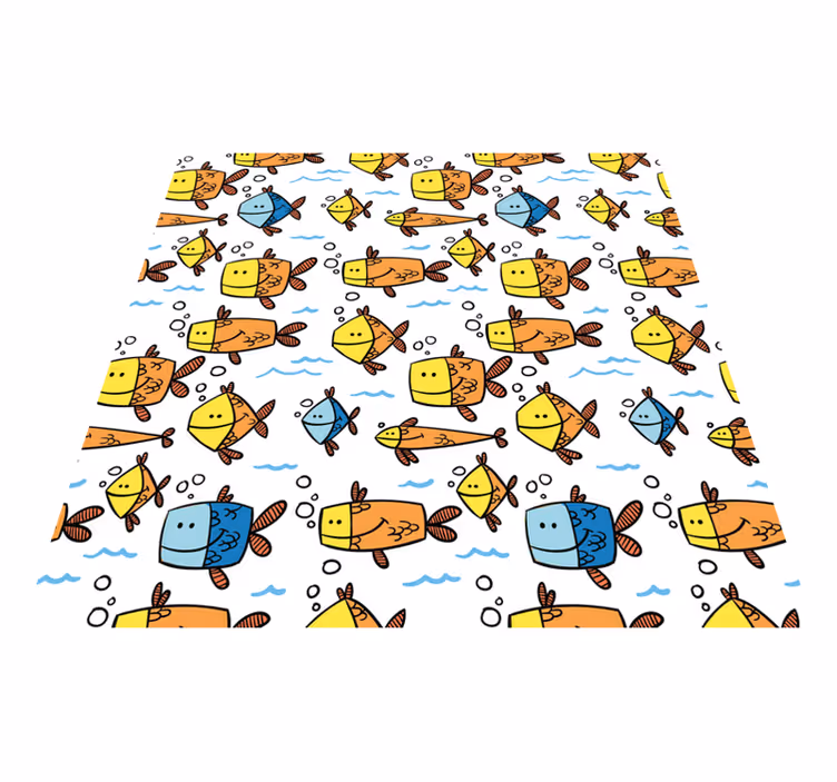 Hayvan pvc halı çok renkli balık çocuk stili - TenStickers
