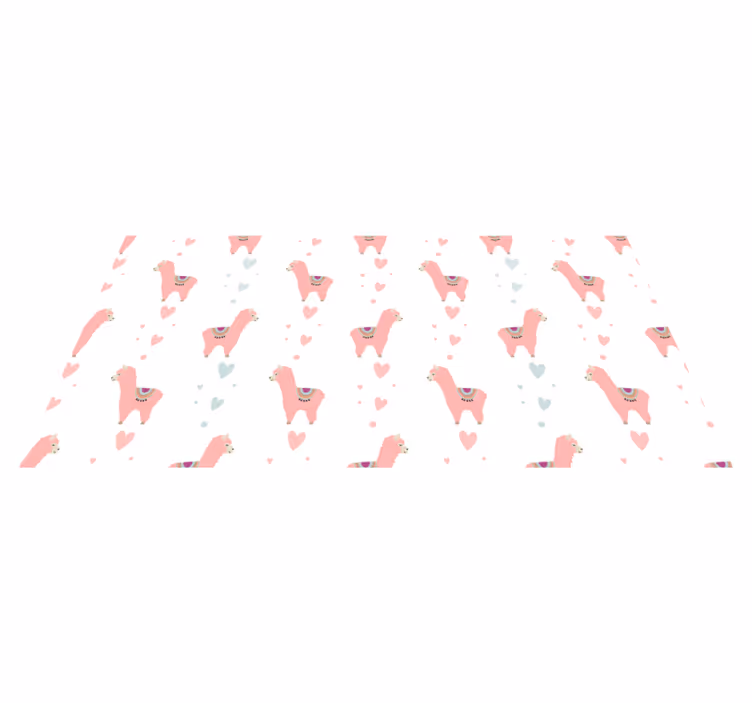 Hayvan pvc halı pembe lama deseni - TenStickers