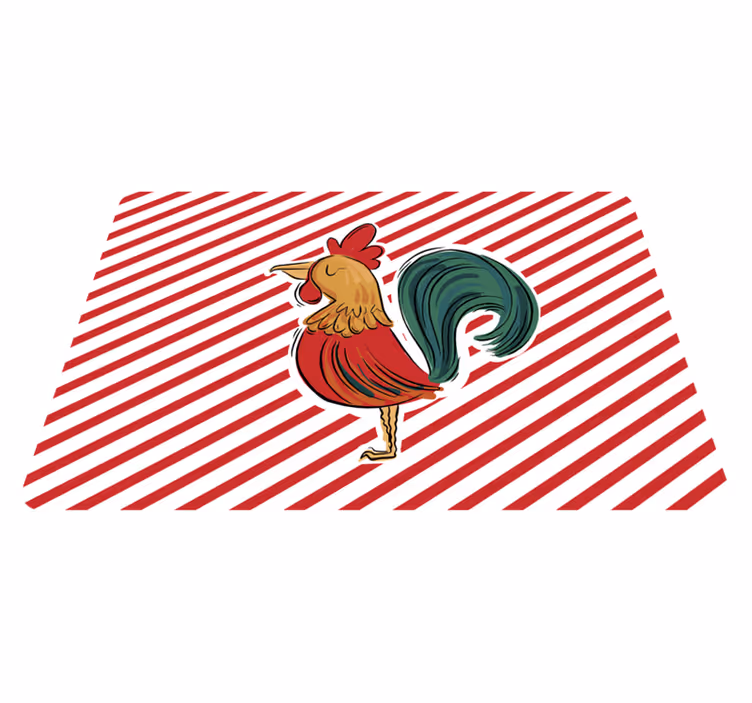 Hayvan pvc halı renkli horoz tasarımı orijinal - TenStickers