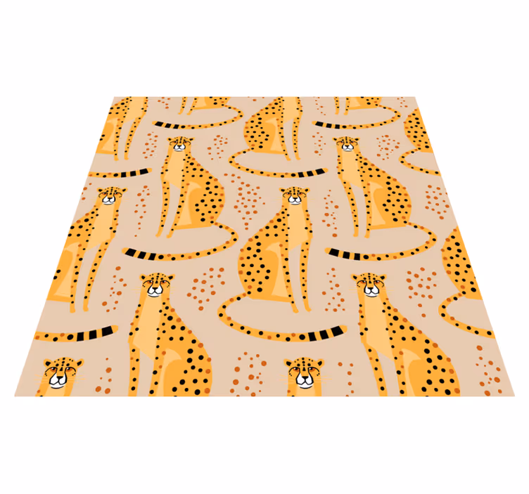 Hayvan pvc halı leopar illüstrasyon deseni - TenStickers