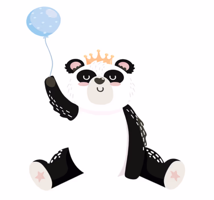 Hayvan pvc halı sevimli panda balonu - TenStickers