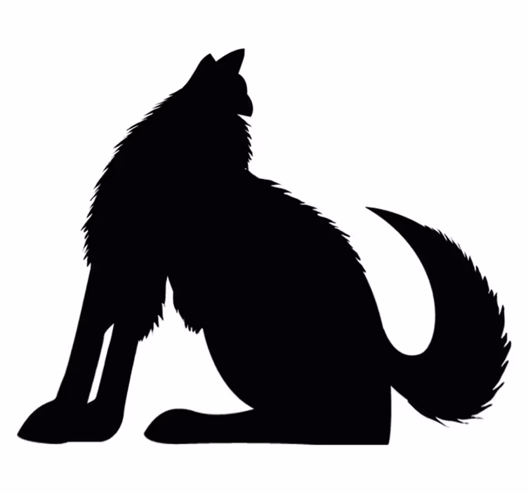 Hayvan pvc halı oturan köpek silueti - TenStickers