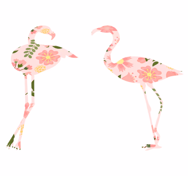 Hayvan pvc halı flamingo Çiçek deseni - TenStickers