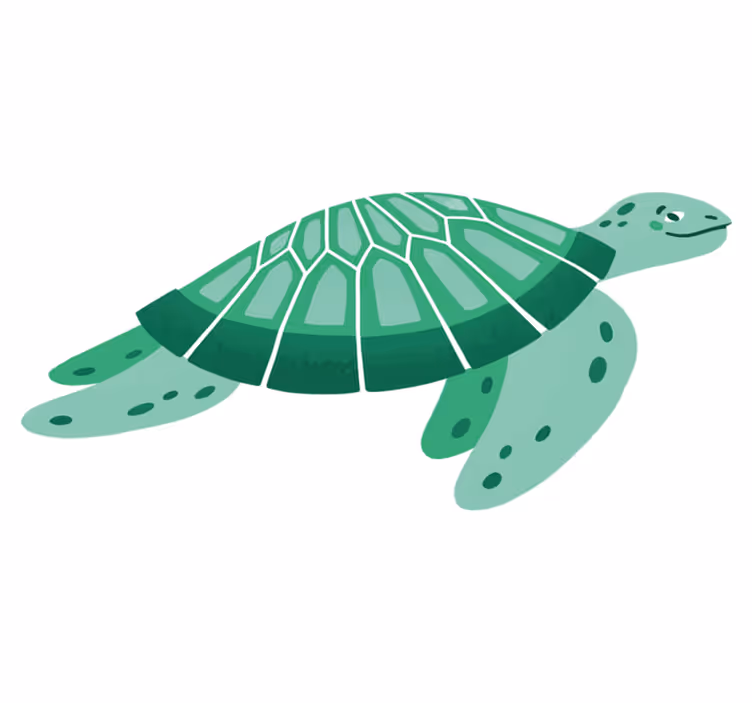 Hayvan pvc halı neşeli kaplumbağa sanatı - TenStickers