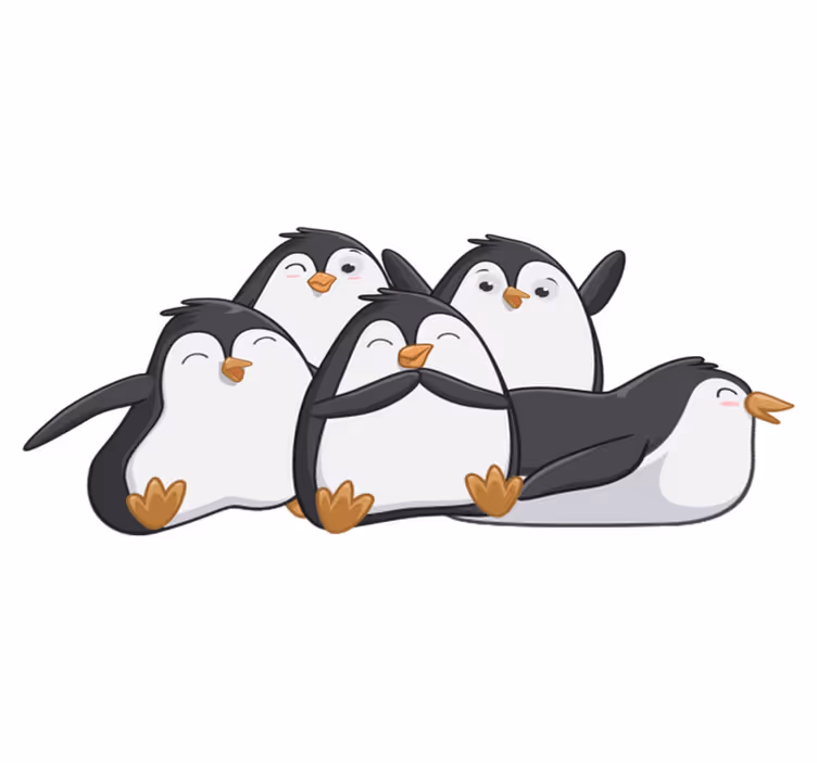 Hayvan pvc halı penguen ailesi - TenStickers