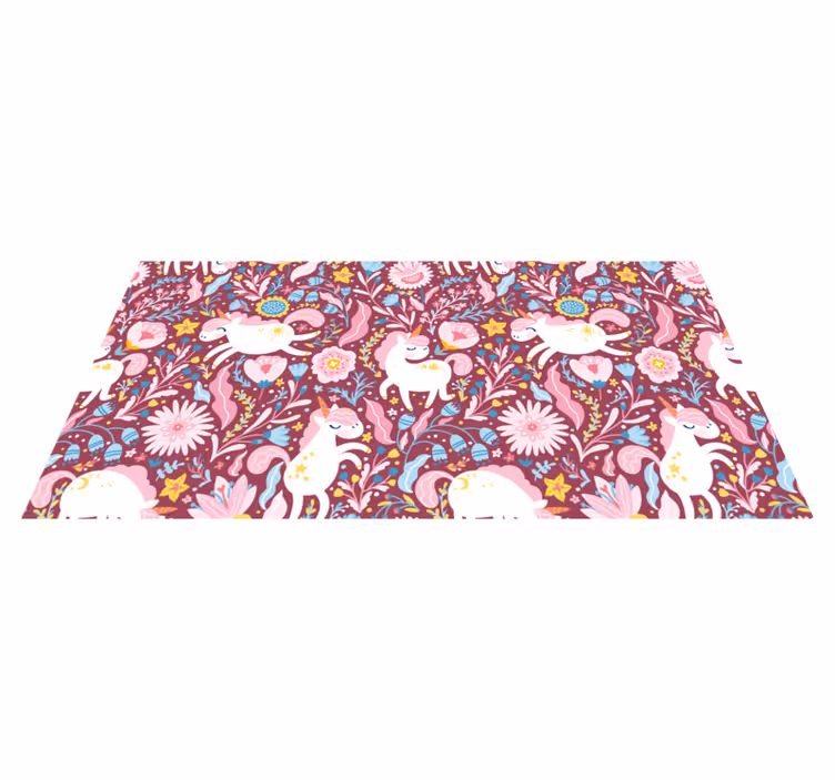 Hayvan pvc halı eğlenceli tekboynuz deseni - TenStickers