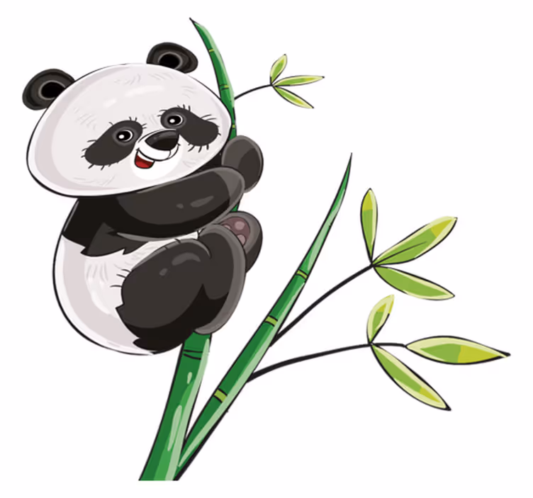 Hayvan pvc halı panda tırmanan bambular - TenStickers