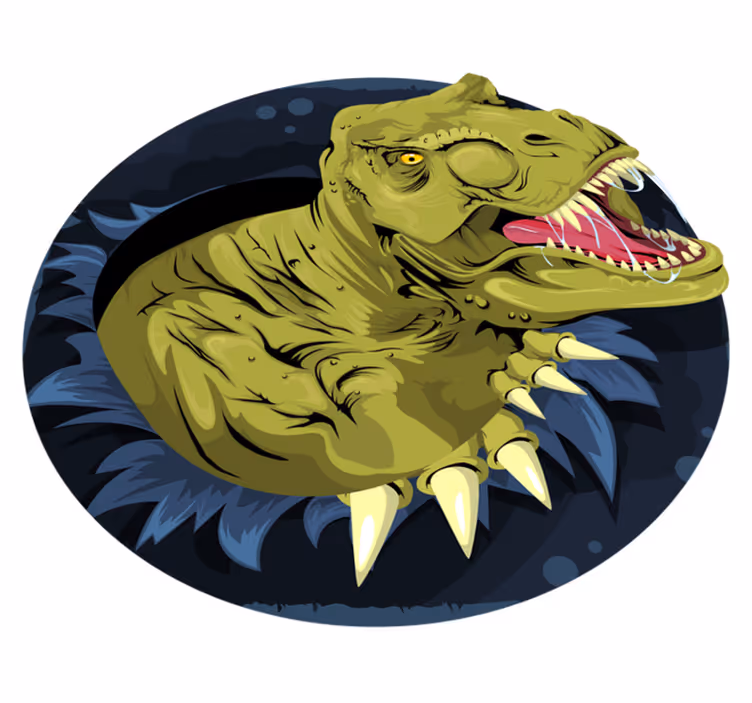 Hayvan pvc halı t-rex kafası - TenStickers