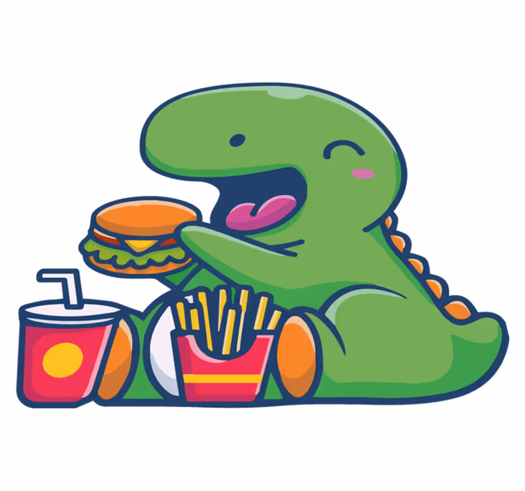 Hayvan pvc halı mutlu yeşil dinozor - TenStickers
