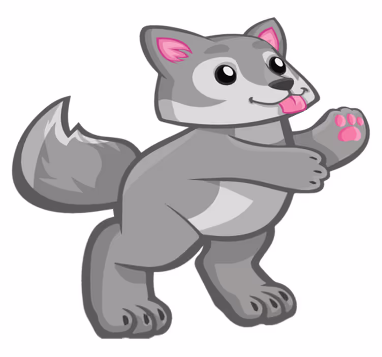 Hayvan pvc halı oynak köpek karakteri - TenStickers