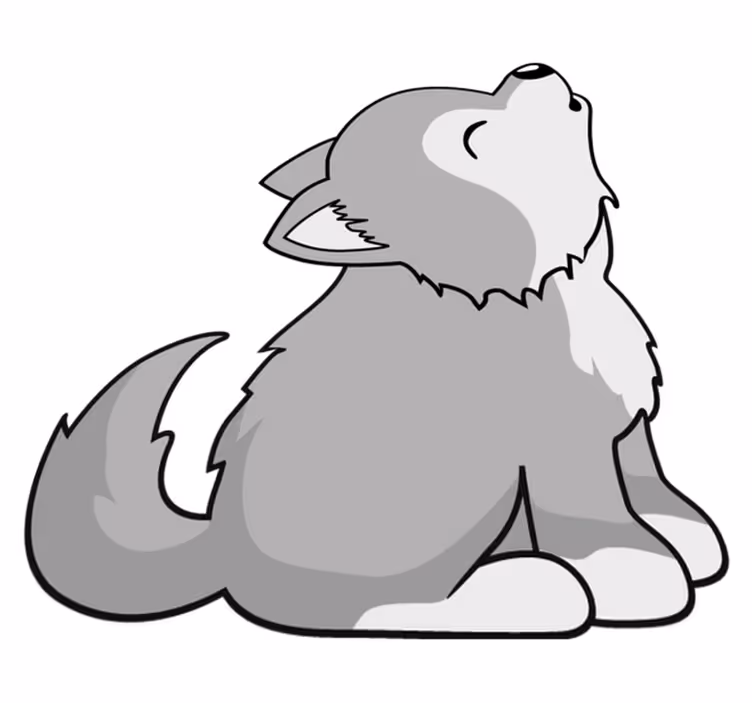 Hayvan pvc halı - uluyan köpek İllüstrasyonu - TenStickers