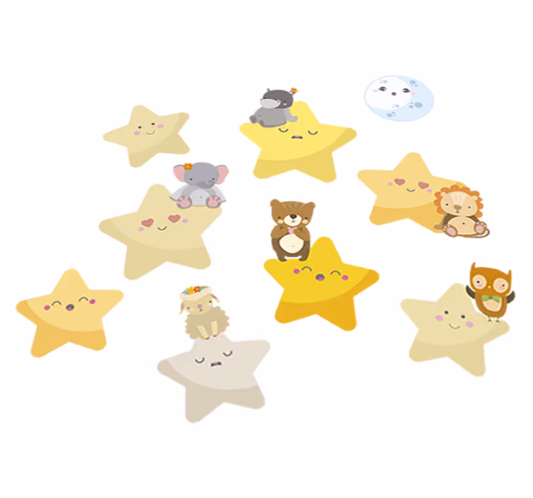 Hayvan pvc halı bebek odası için yıldızlar - TenStickers