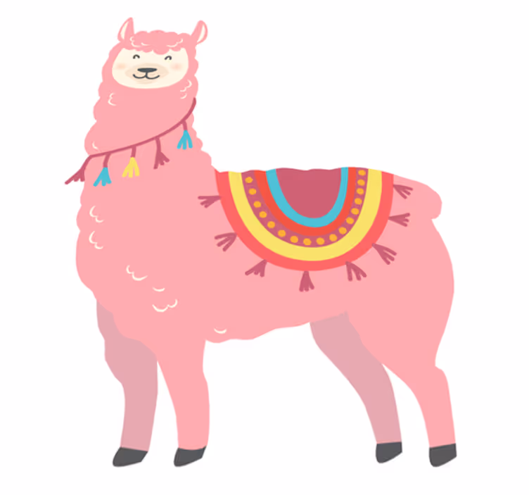 Hayvan pvc halı llama pembe - TenStickers