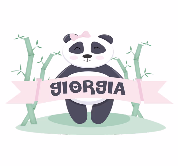 Hayvan pvc halı kişiye özel bebek panda kızı - TenStickers