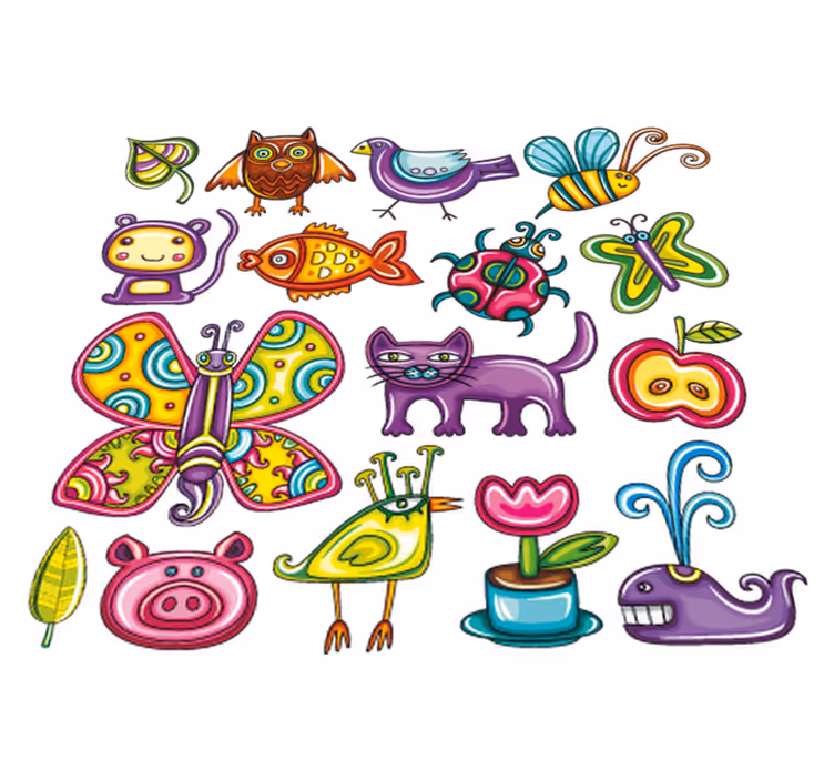 Hayvan pvc halı renkli stil - TenStickers