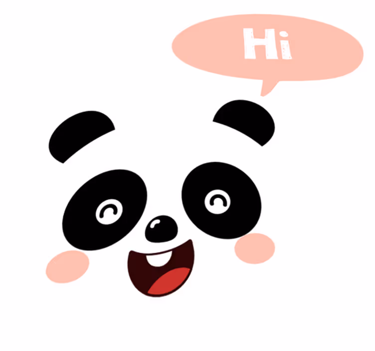 Hayvan pvc halı panda merhaba diyor - TenStickers