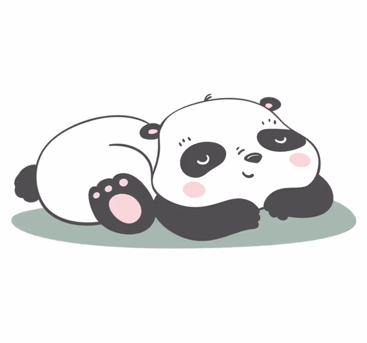 Hayvan pvc halı panda illüstrasyonu - TenStickers