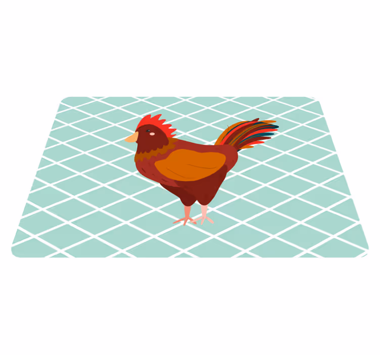 Hayvan pvc halı - yandan görünüm kırmızı horoz - TenStickers