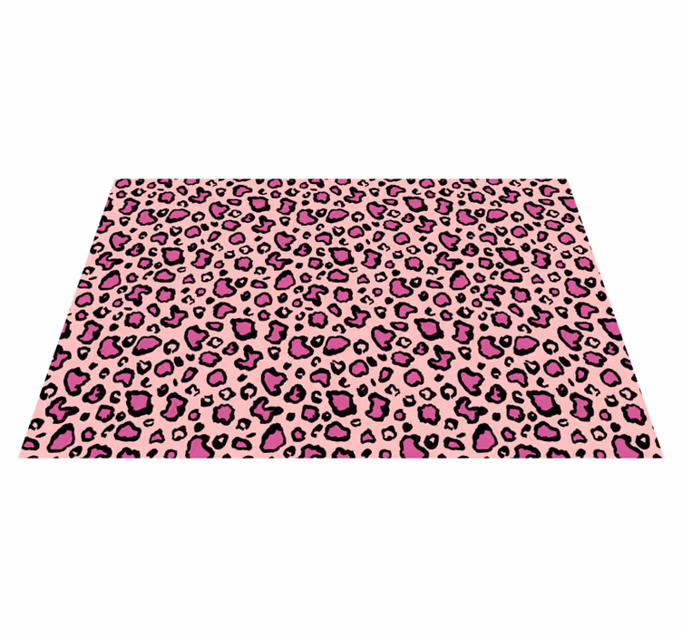 Hayvan pvc halı pembe siyah klasik leopar taklidi - TenStickers