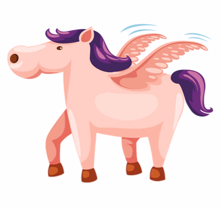 Hayvan pvc halı sevimli kanatlı pony - TenStickers