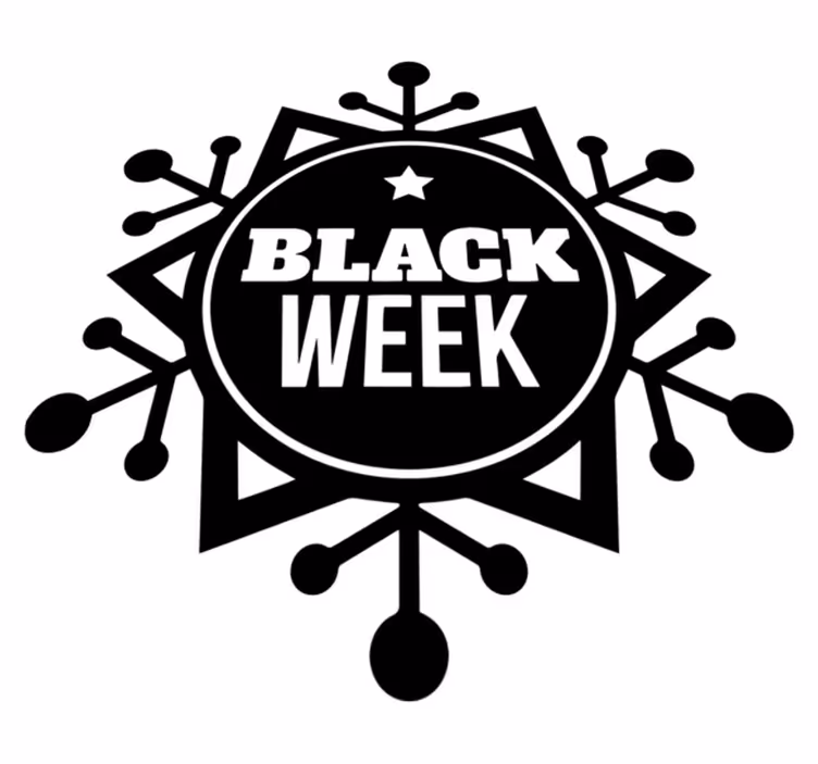 Black friday vinil halı - kar tanesi siyah hafta - TenStickers