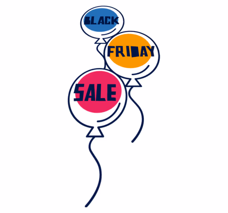 Black friday vinil halı renkli hava balonları - TenStickers