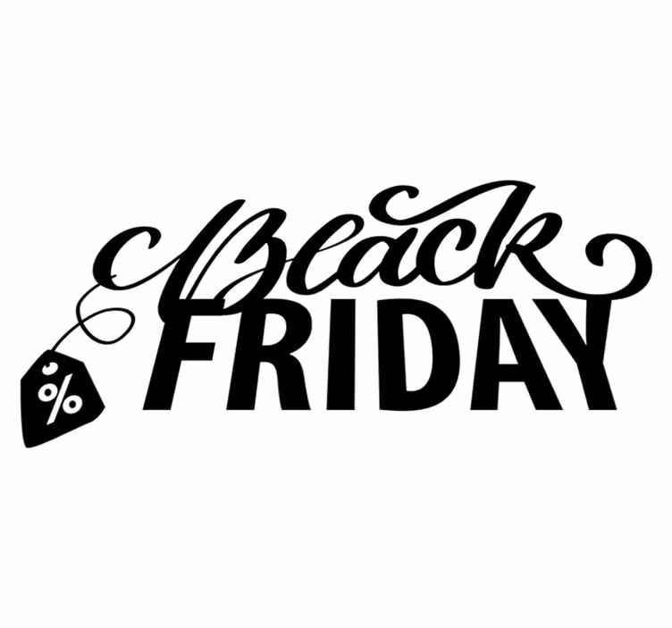 Black friday vinil halı Şık siyah cuma etiketleri - TenStickers