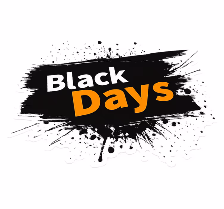 Black friday vinil halı - siyah beyaz "kara günler" - TenStickers