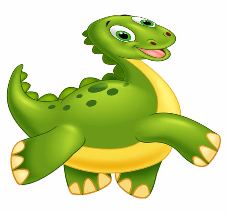 Hayvan pvc halı sevimli yeşil dinozor - TenStickers