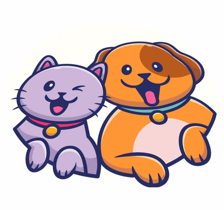 Hayvan pvc halı oyunseven kedi köpek - TenStickers