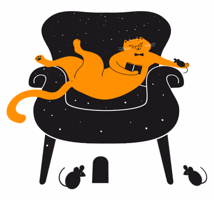 Hayvan pvc halı kedi ve fare - TenStickers
