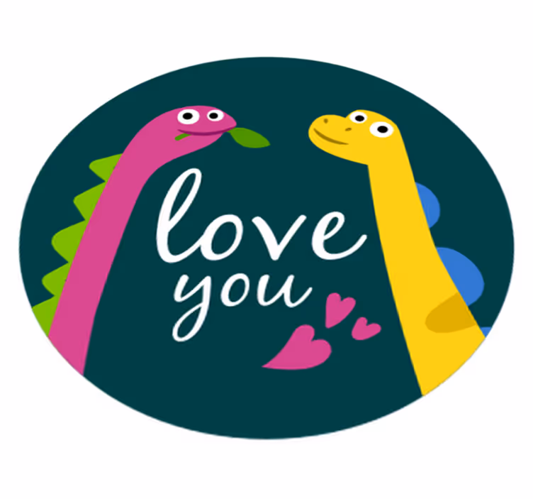 Hayvan pvc halı seni seviyorum dinozor - TenStickers