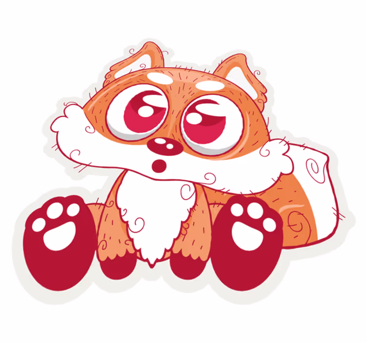 Hayvan pvc halı sevimli anime tilki - TenStickers