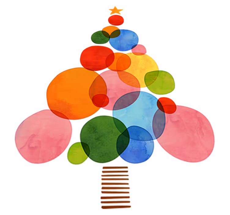 Noel pvc halı renkli aquarelle - TenStickers