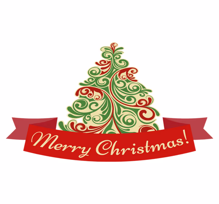 Noel pvc halı - mesajlı klasik ağaç - TenStickers