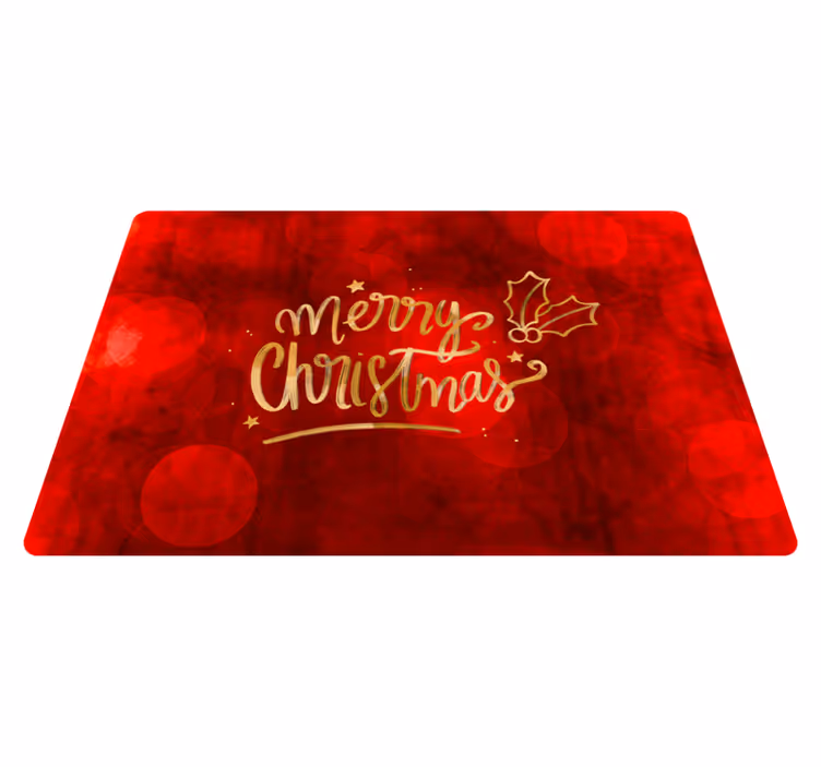Noel pvc halı kırmızı bilgisayar için mutlu noeller - TenStickers