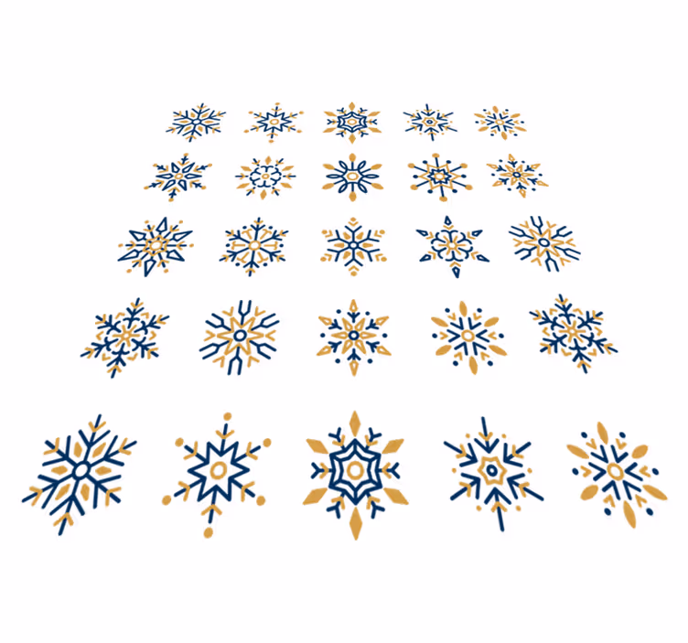 Noel pvc halı 25 eşsiz kar tanesi - TenStickers