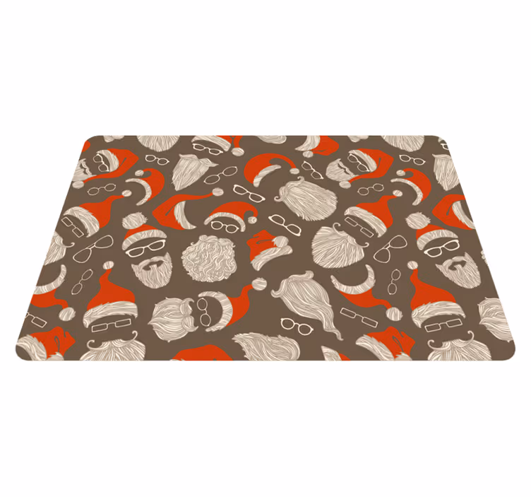 Noel pvc halı vintage noel baba yüzü deseni - TenStickers