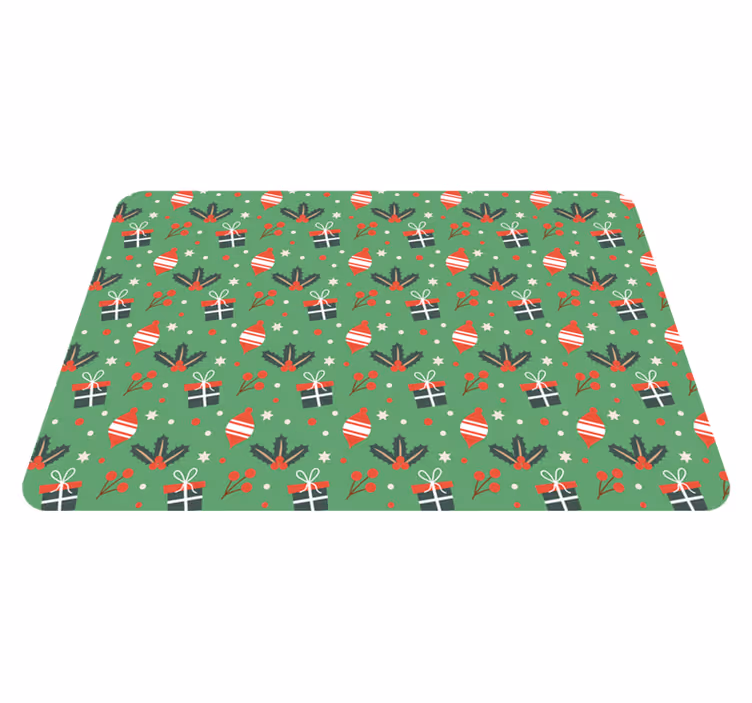 Noel pvc halı noel şeker desenli yeşil dizüstü bilgisayar - TenStickers