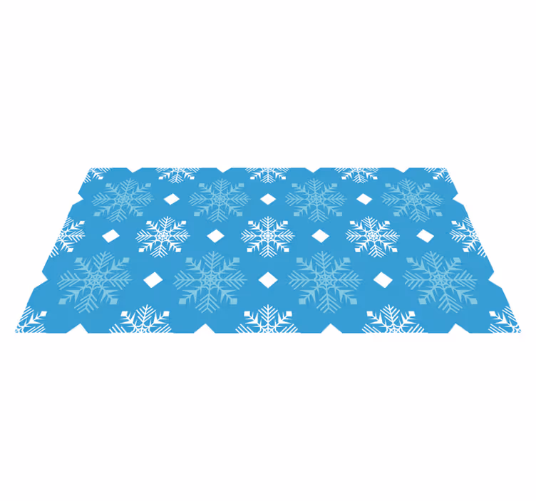 Noel pvc halı kar taneleri mavi tonları - TenStickers
