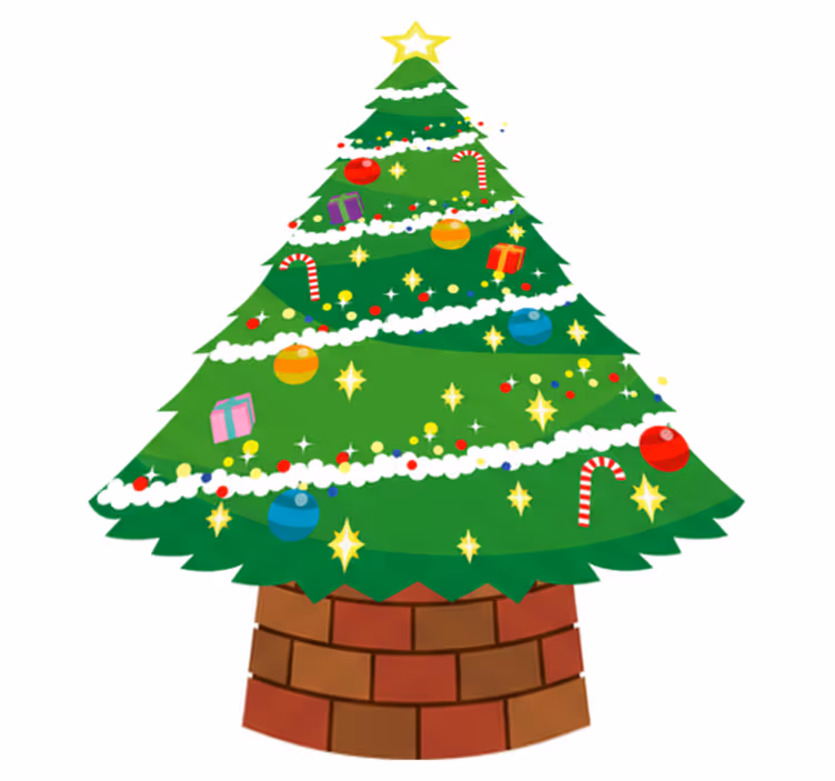 Noel pvc halı çam ağacı desenli - TenStickers