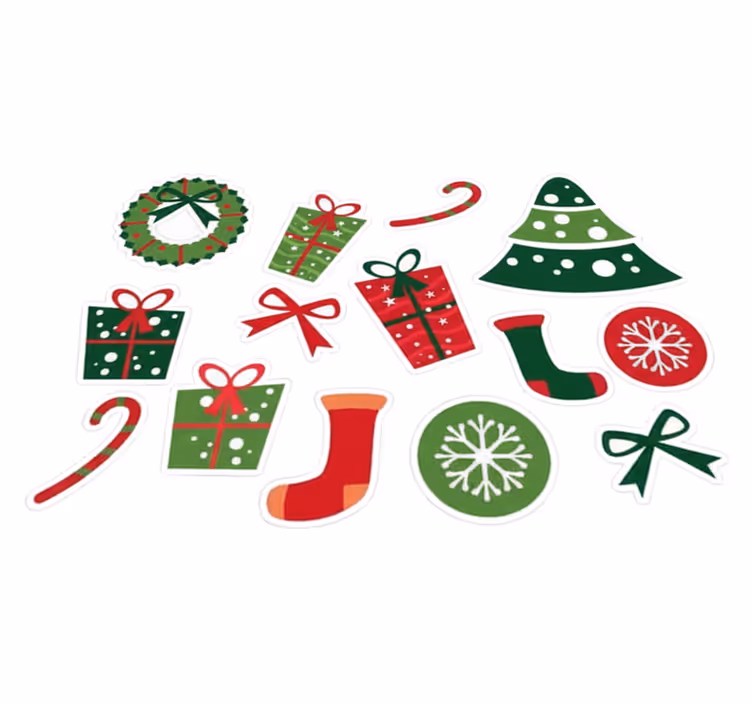 Noel pvc halı klasik noel unsurları - TenStickers