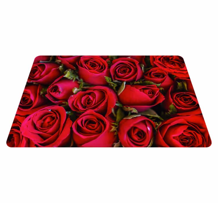 Çiçekler ve bitkiler pvc halı kırmızı çiçek deseni - TenStickers